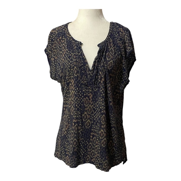 Lucky brand flowy stretchy lightweight cap sleeve boho stop. Sz L - Picture 2 of 14